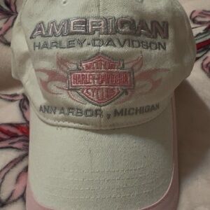 Harley-Davidson Cream and Pink Hat